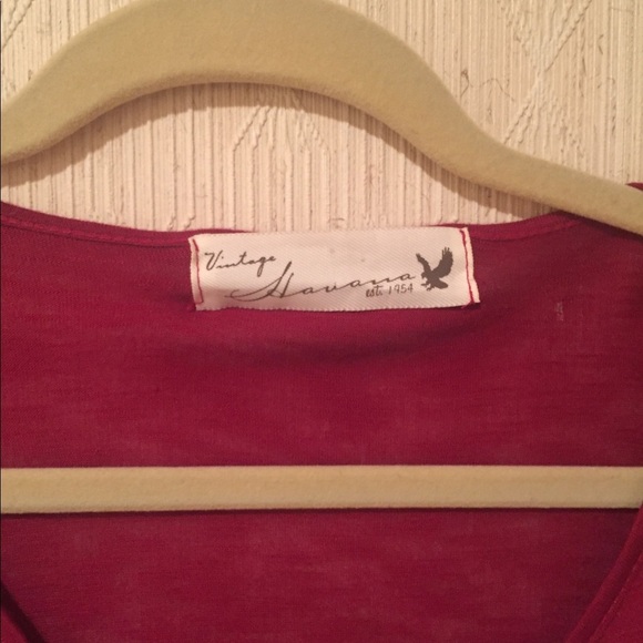 Vintage Havana Maroon fringe tunic Sz S - Picture 3 of 4